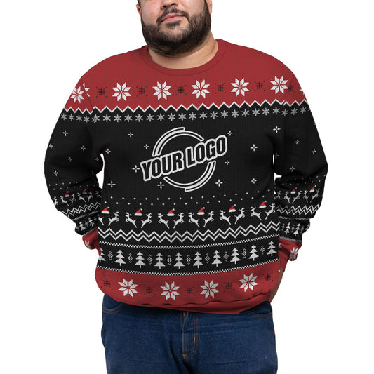 Personalized Logo For Business Plus Size Xmas Sweater