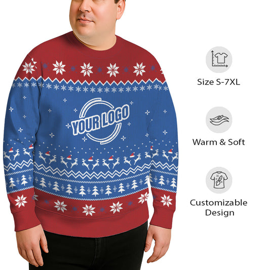 Personalized Logo For Business Plus Size Xmas Sweater