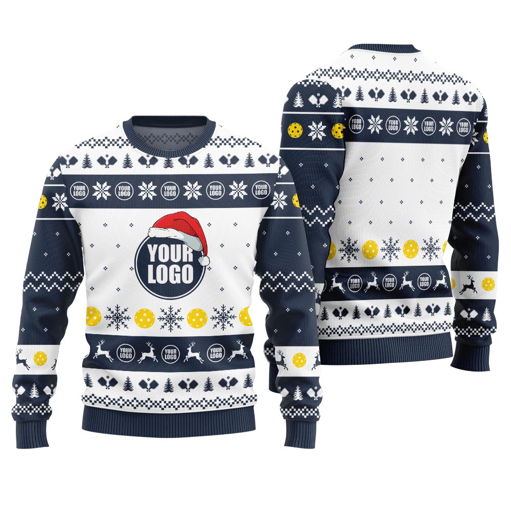 Personalized Logo For Pickleball Team Ugly Christmas Sweater