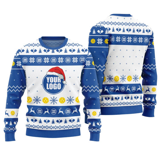 Personalized Logo For Pickleball Team Ugly Christmas Sweater