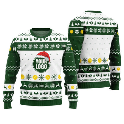 Personalized Logo For Pickleball Team Ugly Christmas Sweater