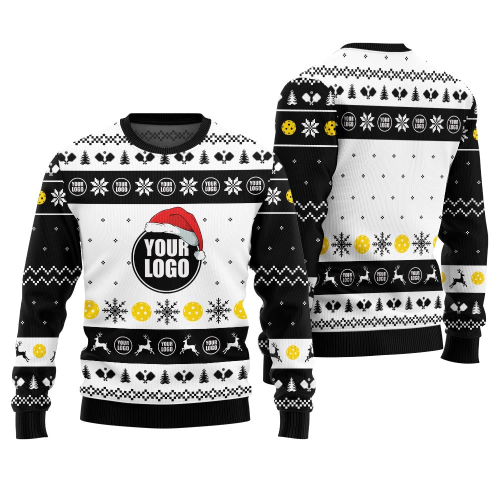 Personalized Logo For Pickleball Team Ugly Christmas Sweater
