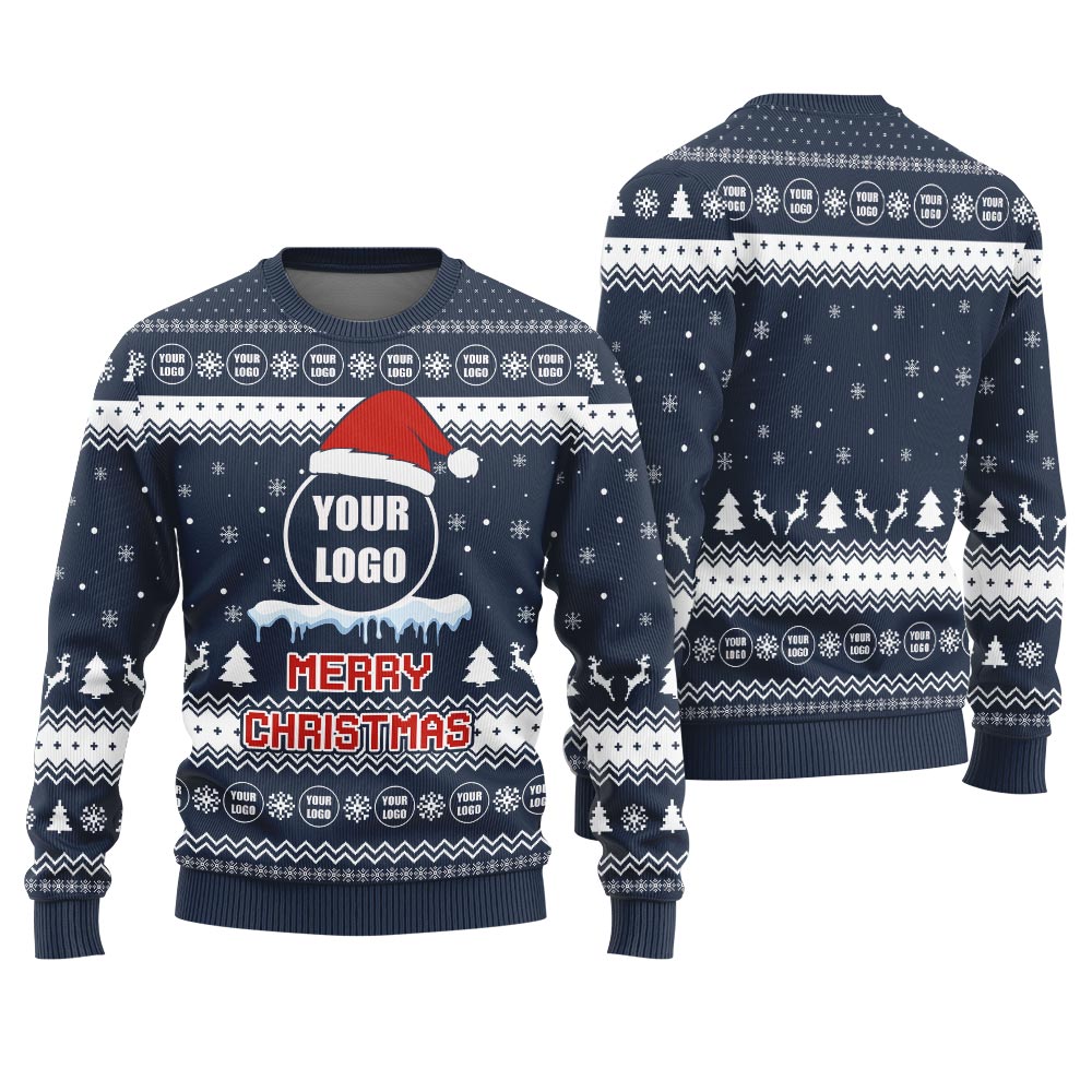 Personalized Logo Merry Christmas Sweater For Teams