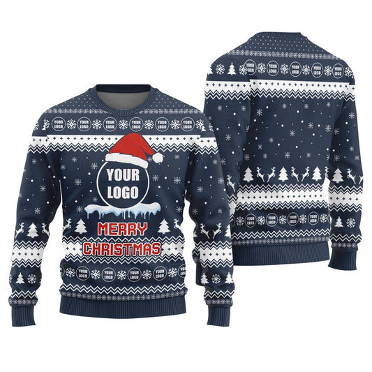 Personalized Logo Merry Christmas Sweater For Teams