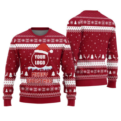 Personalized Logo Merry Christmas Sweater For Teams