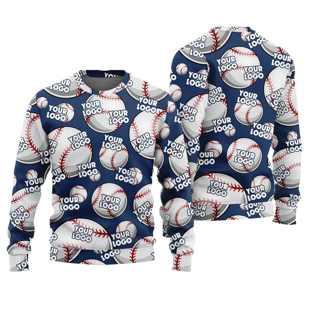 Personalized Logo Team Baseball Women's Ugly Christmas Sweater