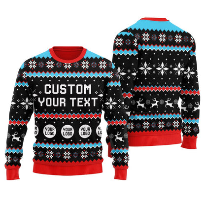 Custom Logo Ugly Christmas Sweater Men