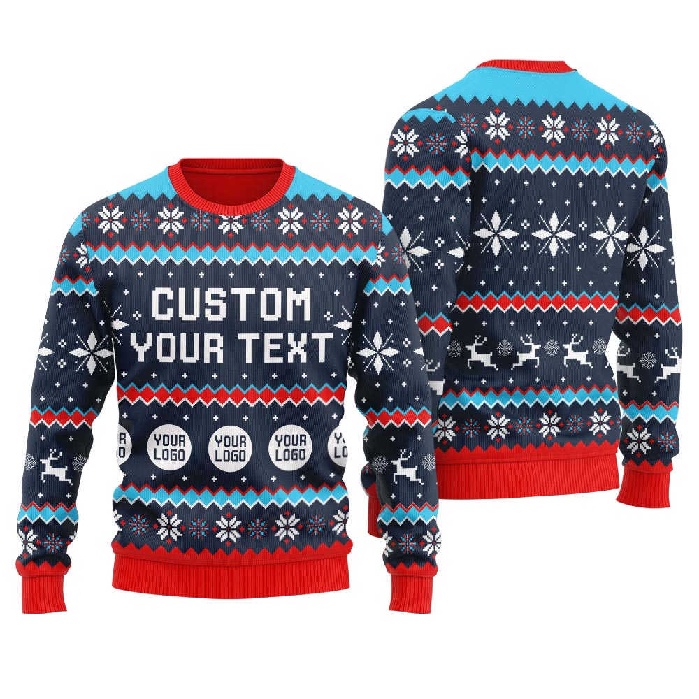 Custom Logo Ugly Christmas Sweater Men
