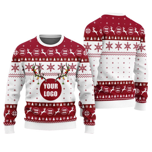 Personalized Logo Ugly Sweater For Brand Red