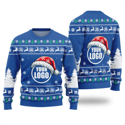 Personalized Logo Ugly Sweater For Business Royal