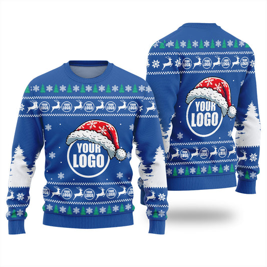 Personalized Logo Ugly Sweater For Business Royal