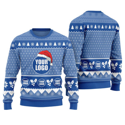 Personalized Logo Ugly Sweater For Company Royal