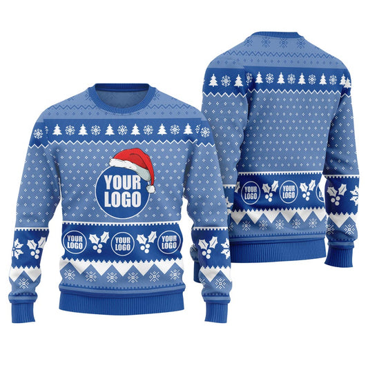 Personalized Logo Ugly Sweater For Company Royal