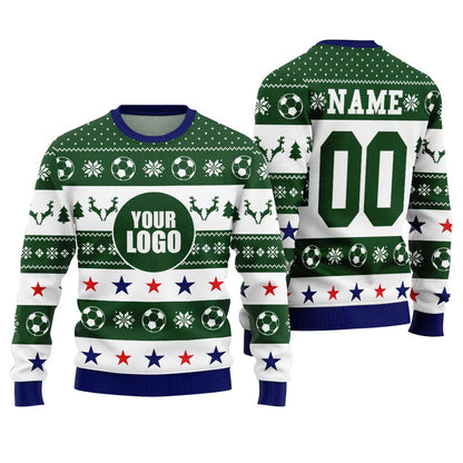 Personalized Logo Ugly Sweater For Soccer Team