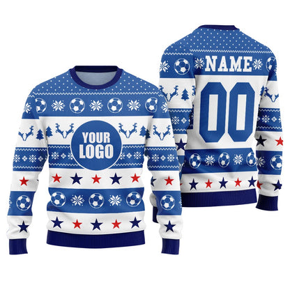Personalized Logo Ugly Sweater For Soccer Team