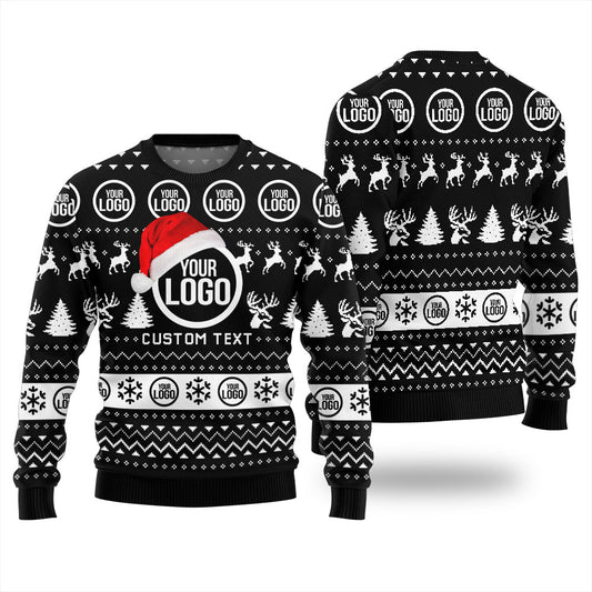 Personalized Logo and Text Christmas Sweater