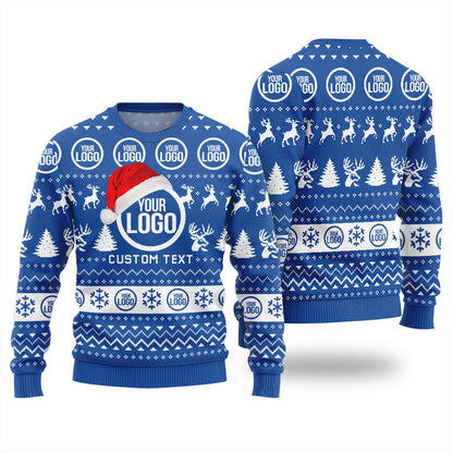 Personalized Logo and Text Christmas Sweater