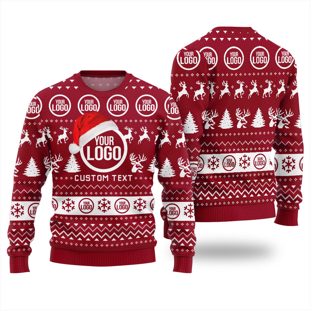 Personalized Logo and Text Christmas Sweater