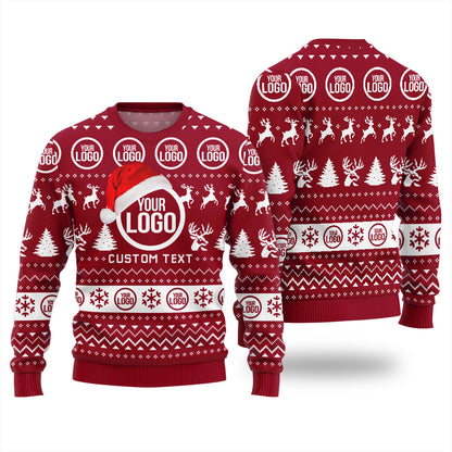Personalized Logo and Text Christmas Sweater