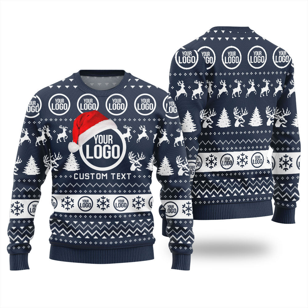 Personalized Logo and Text Christmas Sweater