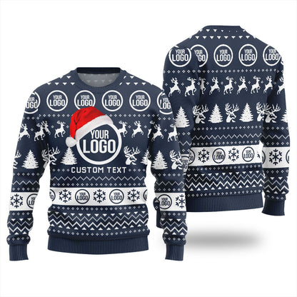 Personalized Logo and Text Christmas Sweater