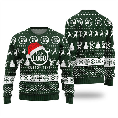 Personalized Logo and Text Christmas Sweater