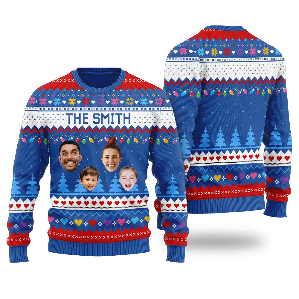 Personalized Many Faces Christmas Sweater
