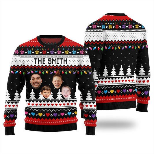 Personalized Many Faces Christmas Sweater