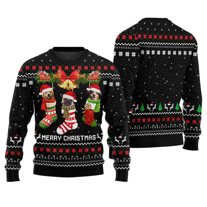 Personalized Merry Christmas Dog Stocking Sweater