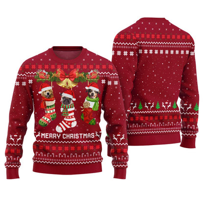 Personalized Merry Christmas Dog Stocking Sweater