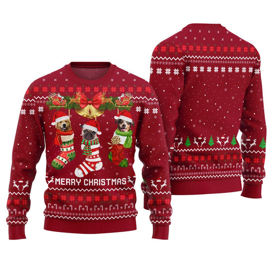 Personalized Merry Christmas Dog Stocking Sweater