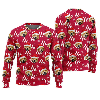 Personalized Pet Ugly Christmas Sweater Red