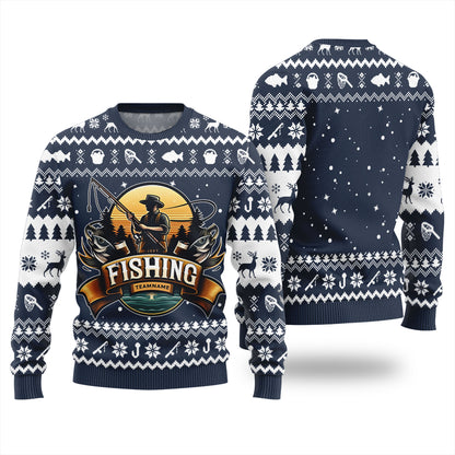 Personalized Team Name Fishing Ugly Sweater
