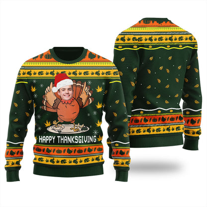 Personalized Turkey Christmas Sweater With Picture For Women