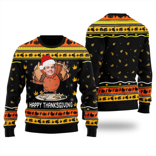 Personalized Turkey Christmas Sweater With Picture For Women