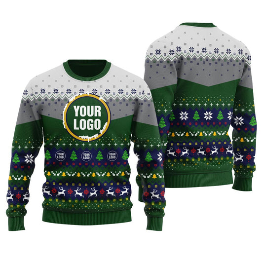 Personalized Ugly Christmas Sweater With Multiple Logo For Men