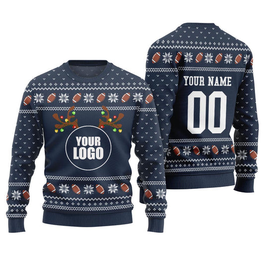 Personalized Your Logo Ugly Christmas Sweater For Team