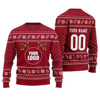 Personalized Your Logo Ugly Christmas Sweater For Team