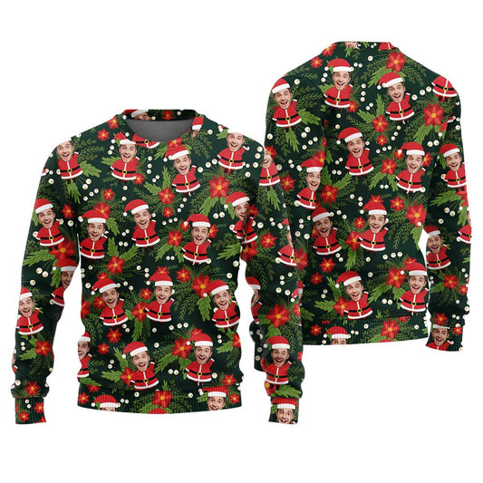 Personalized Your Ugly Christmas Sweater Santa With Picture
