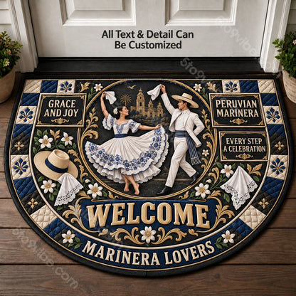 Peruvian Marinera Personalized Half Round Mat | 5To9Vibe