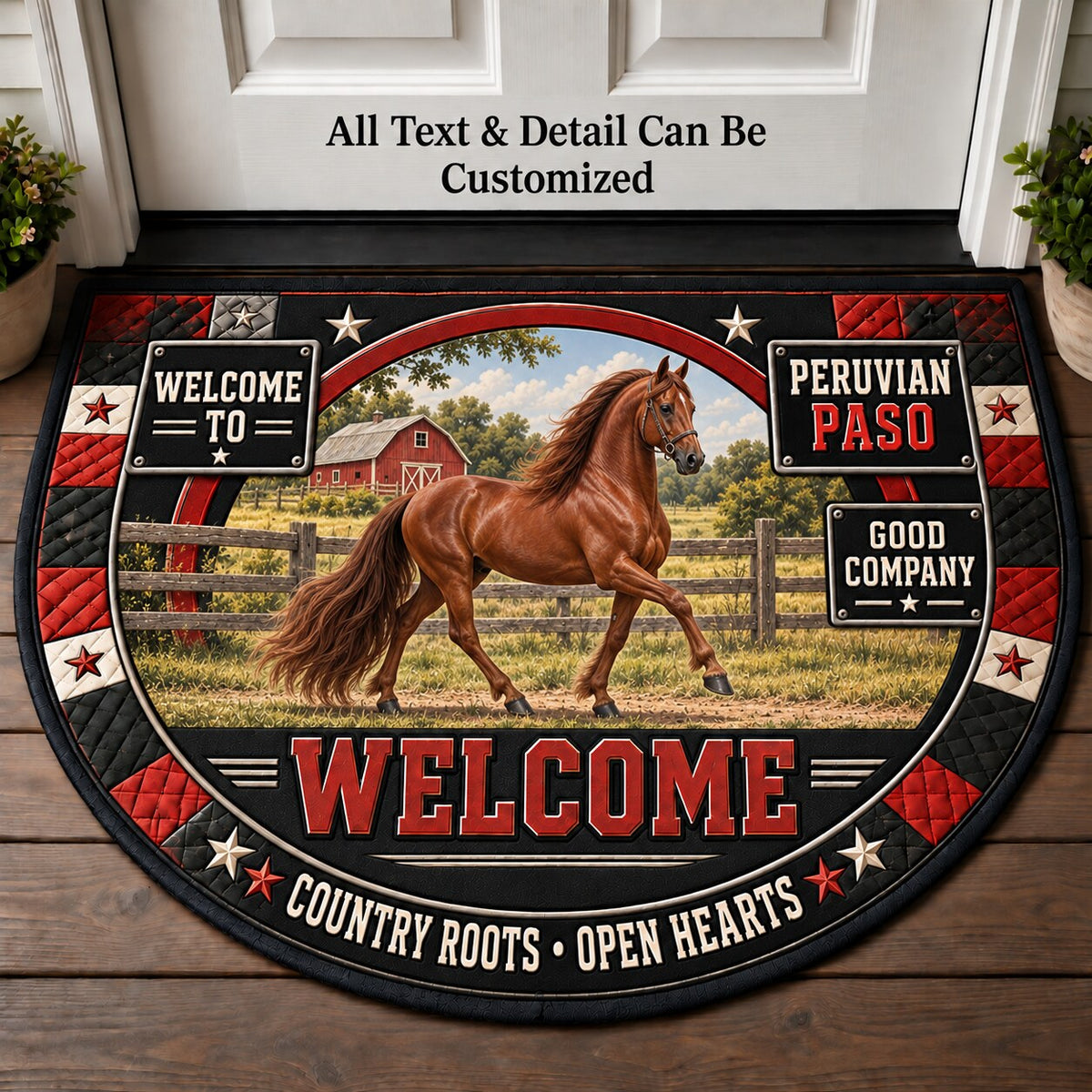 Peruvian Paso Personalized Half Round Mat | 5To9Vibe