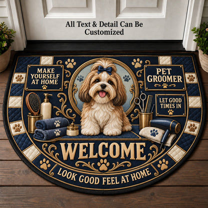 Pet Groomer Personalized Half Round Mat | 5To9Vibe