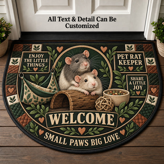 Pet Rat Keeper Personalized Half Round Mat | 5To9Vibe