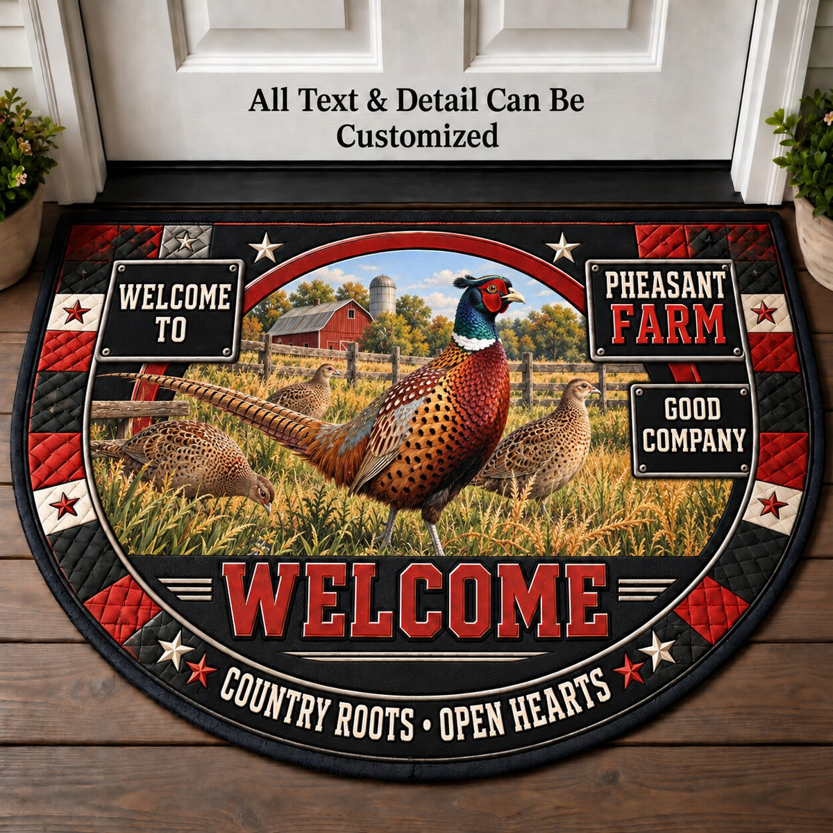 Pheasant Farm Personalized Half Round Mat | 5To9Vibe