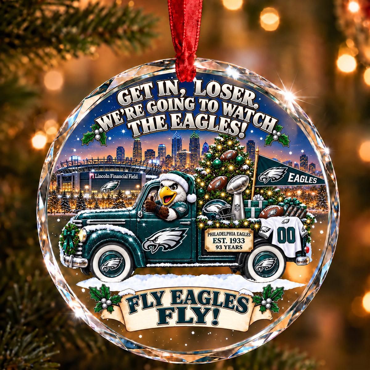Football team Style 26 Glass Ornament mockup | 5To9Vibe