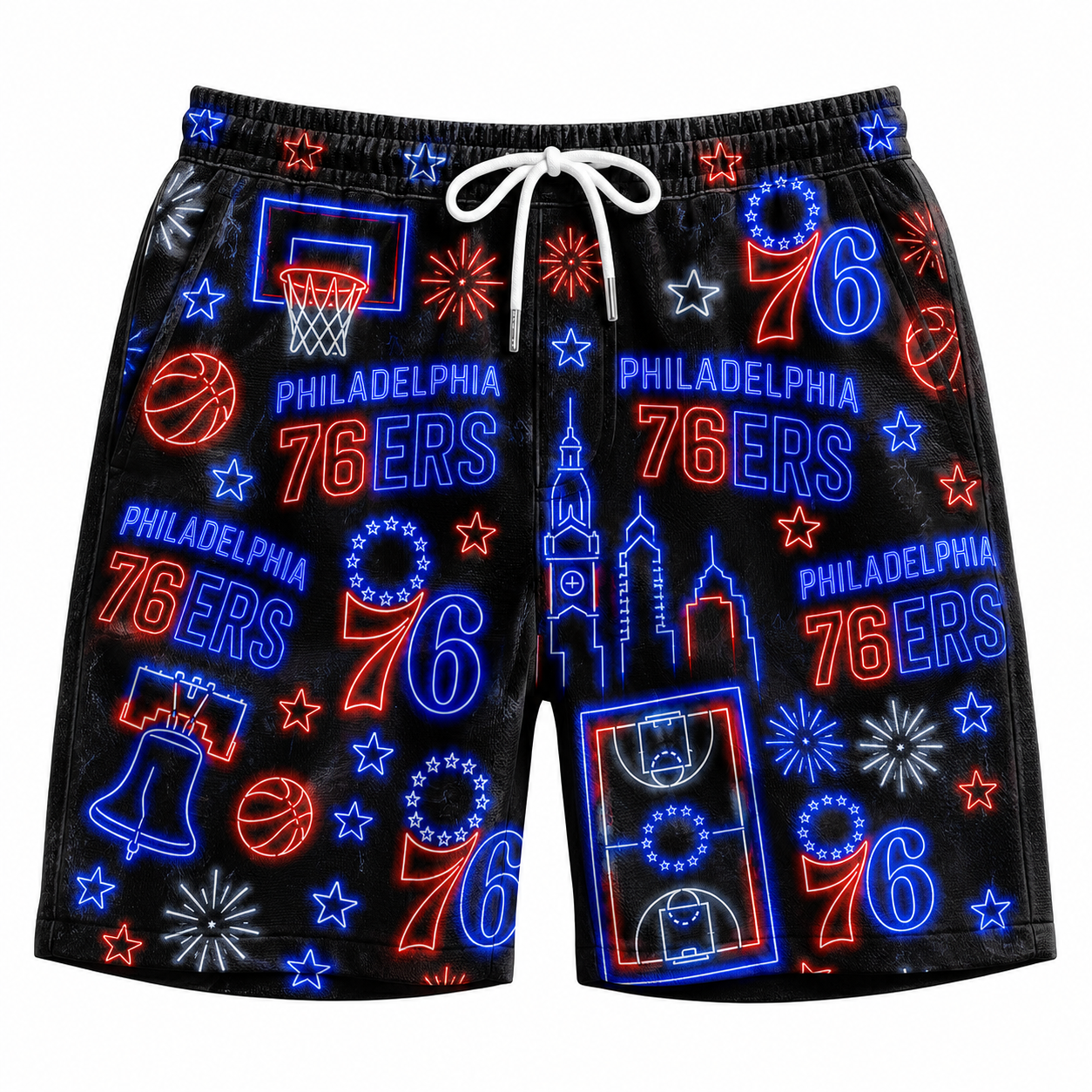 All Basketball Teams Neon Pattern Vibe Summer Party Button-Up Unisex Hawaiian Shirt For Men and Women