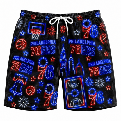 All Basketball Teams Neon Pattern Vibe Summer Party Button-Up Unisex Hawaiian Shirt For Men and Women