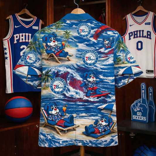P76ers Basketball Mascot Beach Viber Unisex Hawaiian Shirt For Men & Women