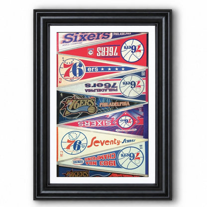 All Basketball Teams Vintage Pennant Anniversary For Fans No Frame Vertical Poster - 5to9vibe