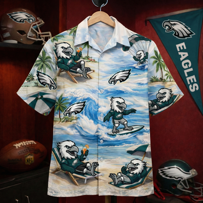 Camisa Hawaiana Unisex para Hombre y Mujer PE Football Mascot Beach Viber